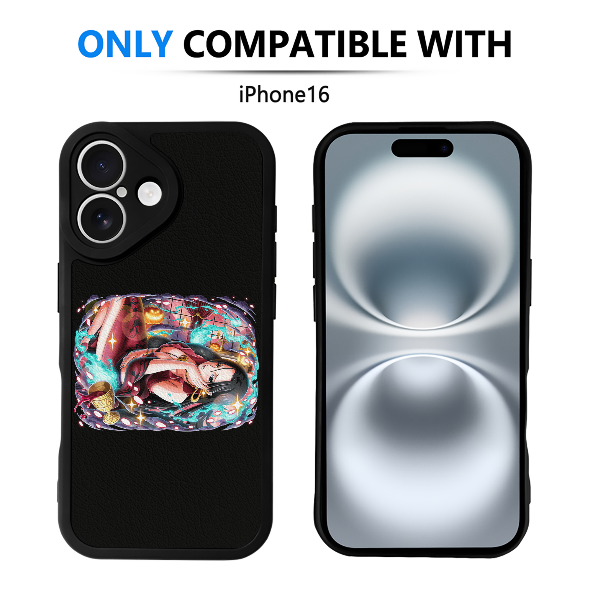 （画像用） ワンピース ボア・ハンコック ONE PIECE Boa·Hancock 【iPhone 16シリーズ対応】シリコンスマホケース（レザー調） 材質：シリコン